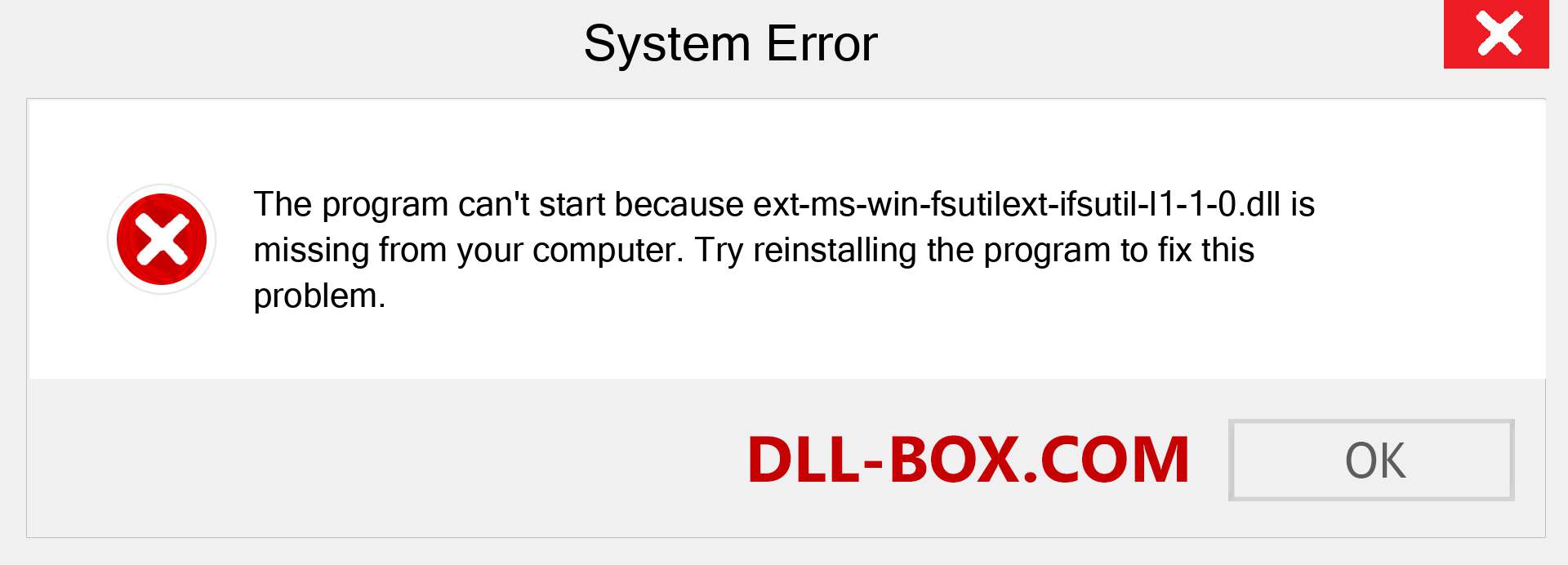  ext-ms-win-fsutilext-ifsutil-l1-1-0.dll file is missing?. Download for Windows 7, 8, 10 - Fix  ext-ms-win-fsutilext-ifsutil-l1-1-0 dll Missing Error on Windows, photos, images